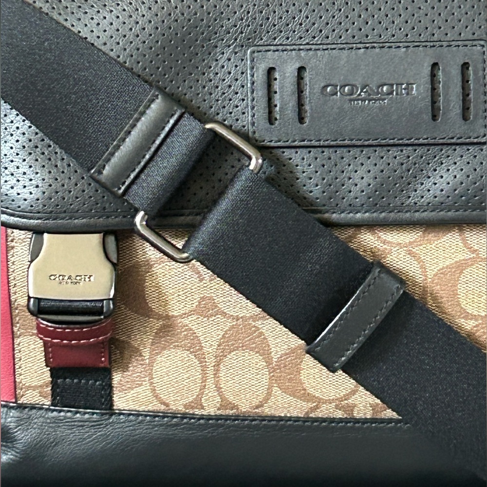 COACH Ranger Messenger Gender Neutral ColorBlock Leather & Signature C Canvas - Picture 5 of 14